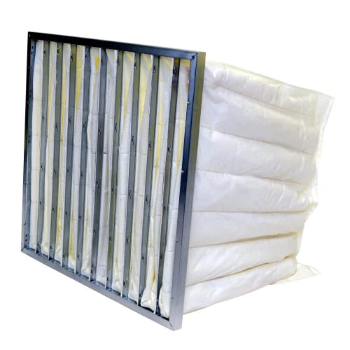 BAG FILTER 3 MIC.BOX TYPE ALU.CONST: SIZE : 595 X 395 X 23 MM (No Of Pockets  : 4 Pockets)